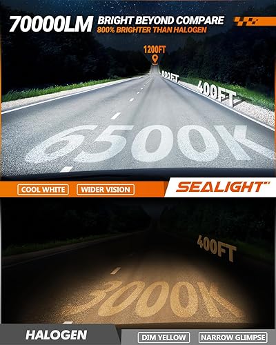 Miniatura 10 de Sealight X1 Series Kit de conversión de bombillas de luz LED de encastre H4 para faros delanteros, de 100 W, 10 000 LM - 24x chips LED, de blanco