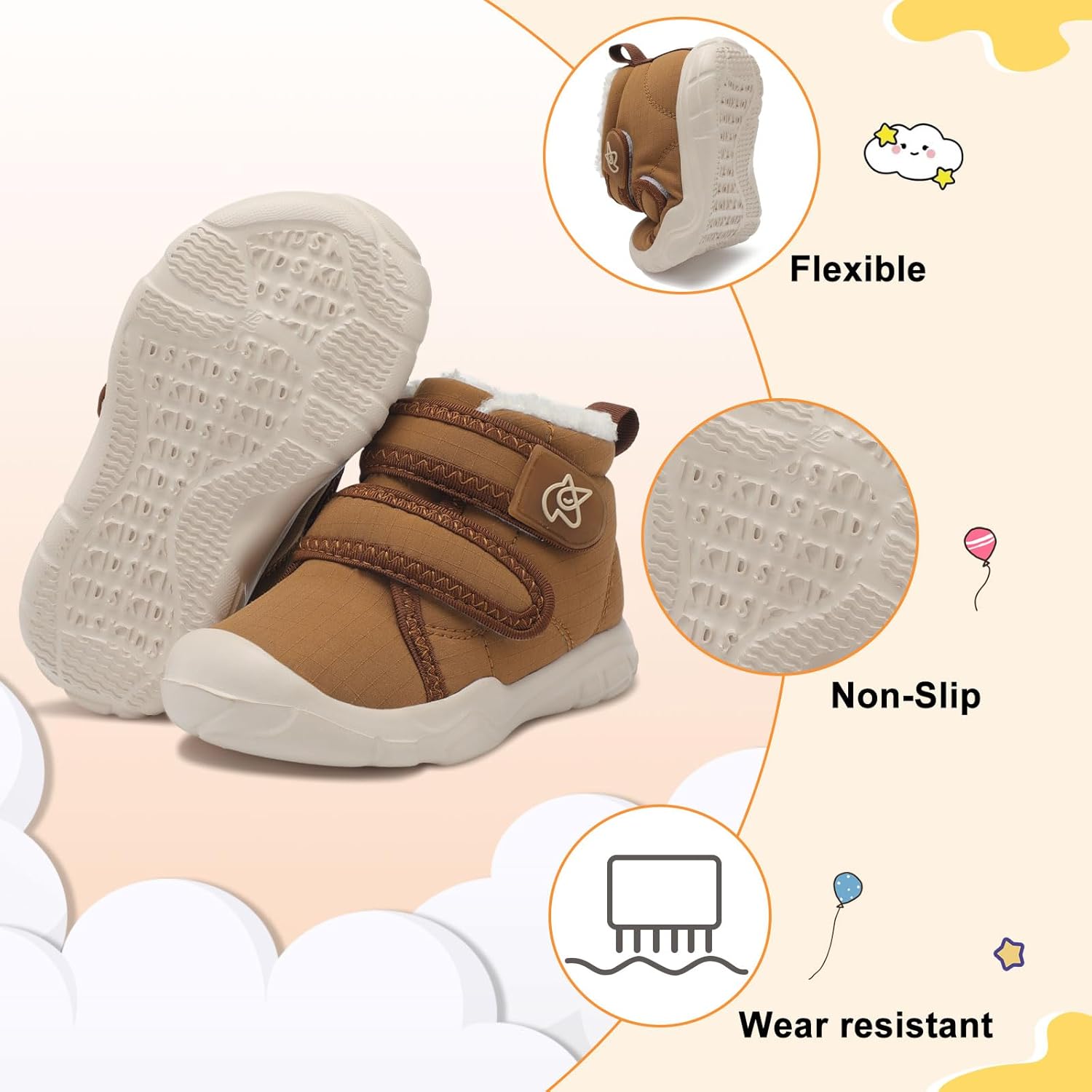 LeIsfIt Toddler Boots Girls Boys Warm Winter Boots Cozy Plush Lining Winter Shoes Indoor Outdoor Faux Fur Booties - Image 7