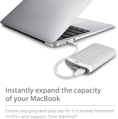 Miniatura 7 de Silicon Power 2TB Armor A65M para Mac de grado militar, a prueba de golpes, USB 3.0, disco duro externo de 2.5 pulgadas, compatible con HFS+ y