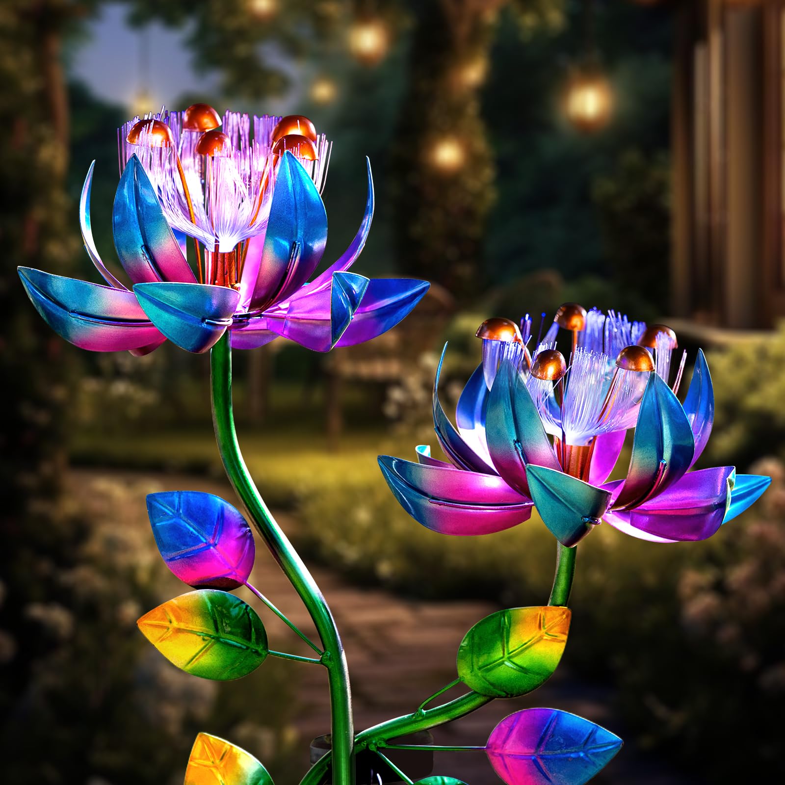 【専用です】14kgfブルーオパール✴︎フラワーガーデンカービングP260他 Amazon.com: Solar Wind Spinners Blue Twin Flowers for Yard and