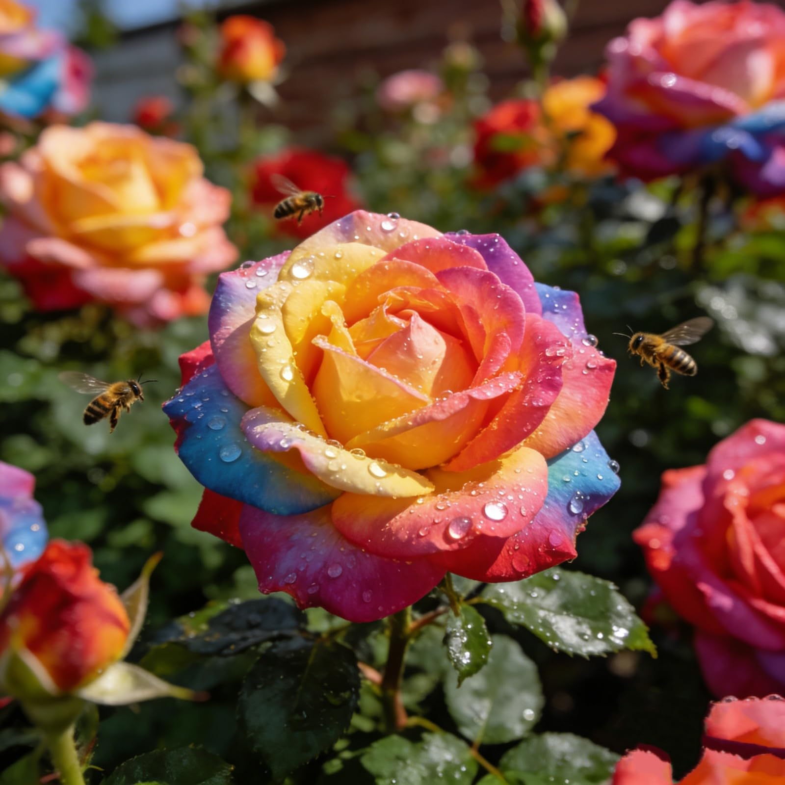 Rose vivace pour décoration de jardin sans arrosage - Lot de 4 bulbes d'automne et printemps