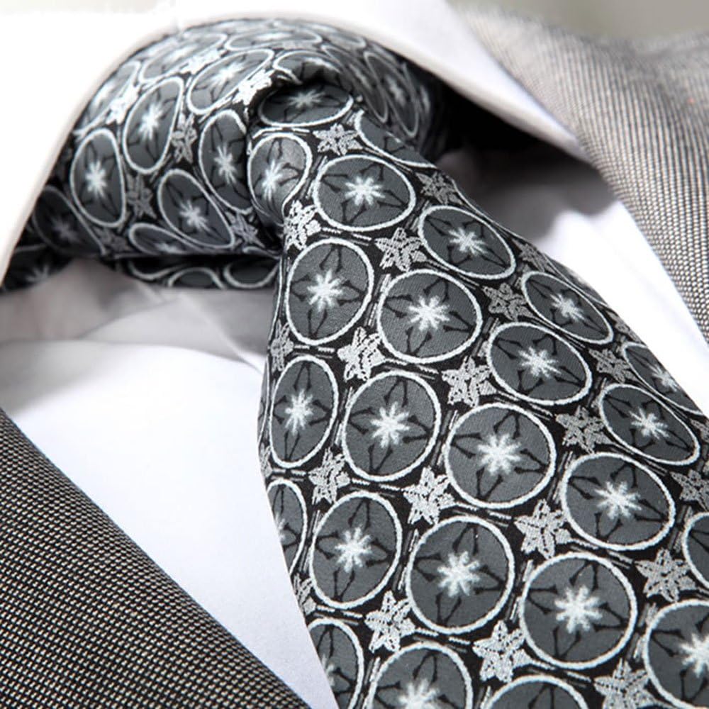 Amedeo Exclusive 100% Jacquard Woven Italian Silk Men's Necktie with Cashmere Padding