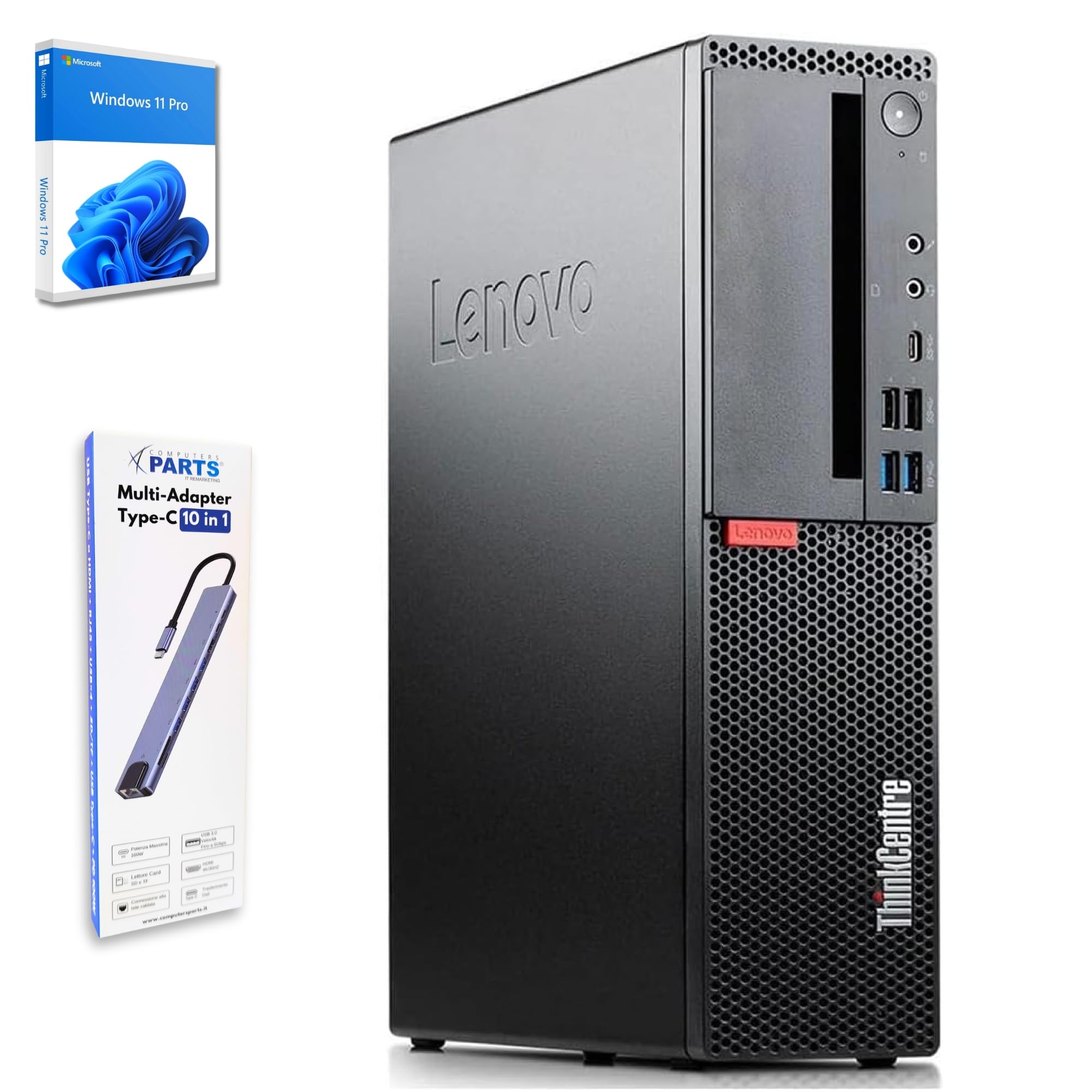Lenovo ThinkCentre Mx20s Small Desktop | Intel Core i5-8500 fino a 4,10 GHz | 8 GB RAM | 256 GB SSD Win 11 Pro USB Type-C - Docking station 10 in 1 TPM 2.0 36 mesi di garanzia