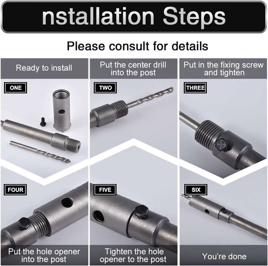 55mm SDS Plus Shank Hole Saw Cutter Concrete Cement Stone Wall Drill Bit