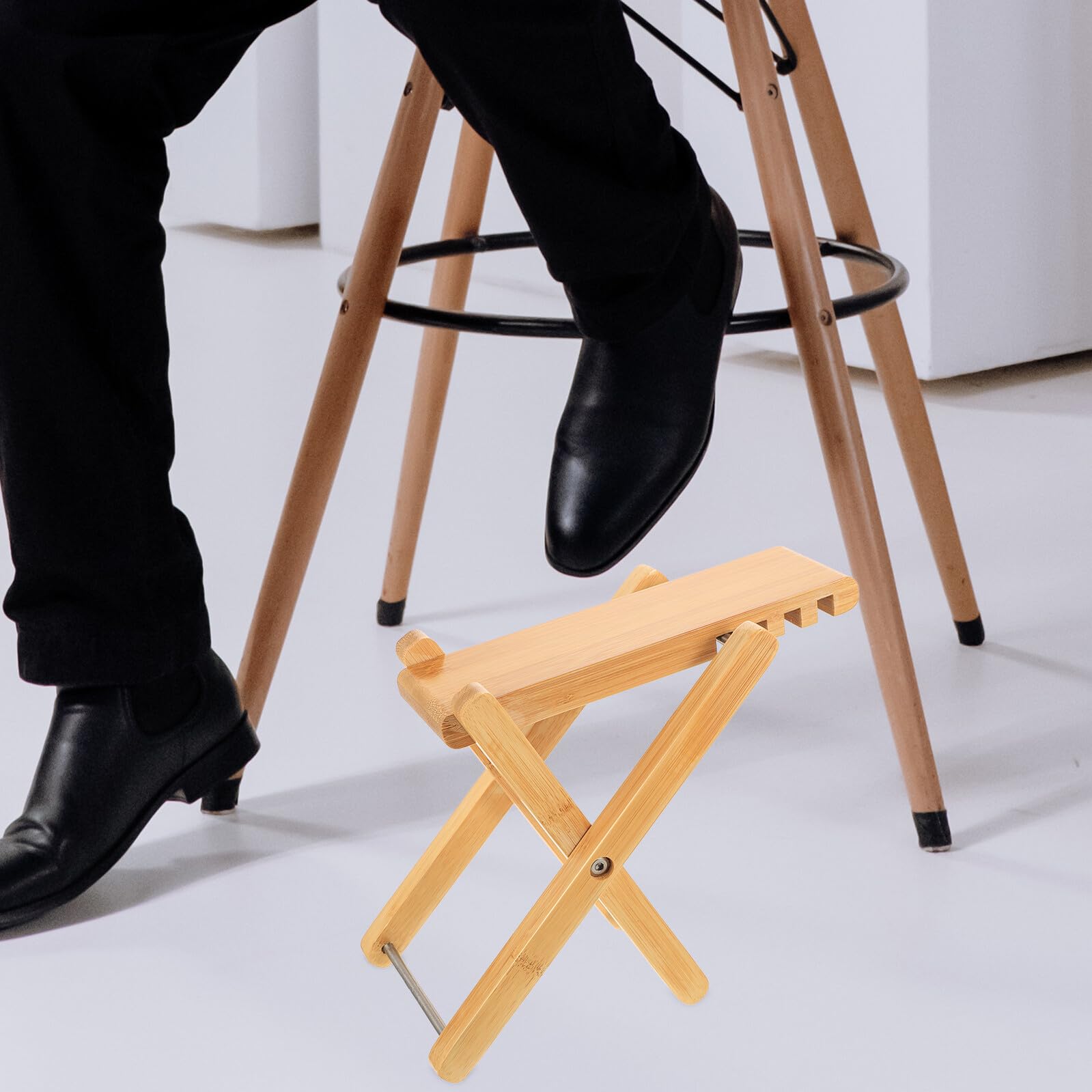 Baluue Bambus Fußstütze Verstellbar Rutschfestes Gitarren Fußbrett Klappbar Ergonomisch für Gitarre Üben Instrumentenzubehör