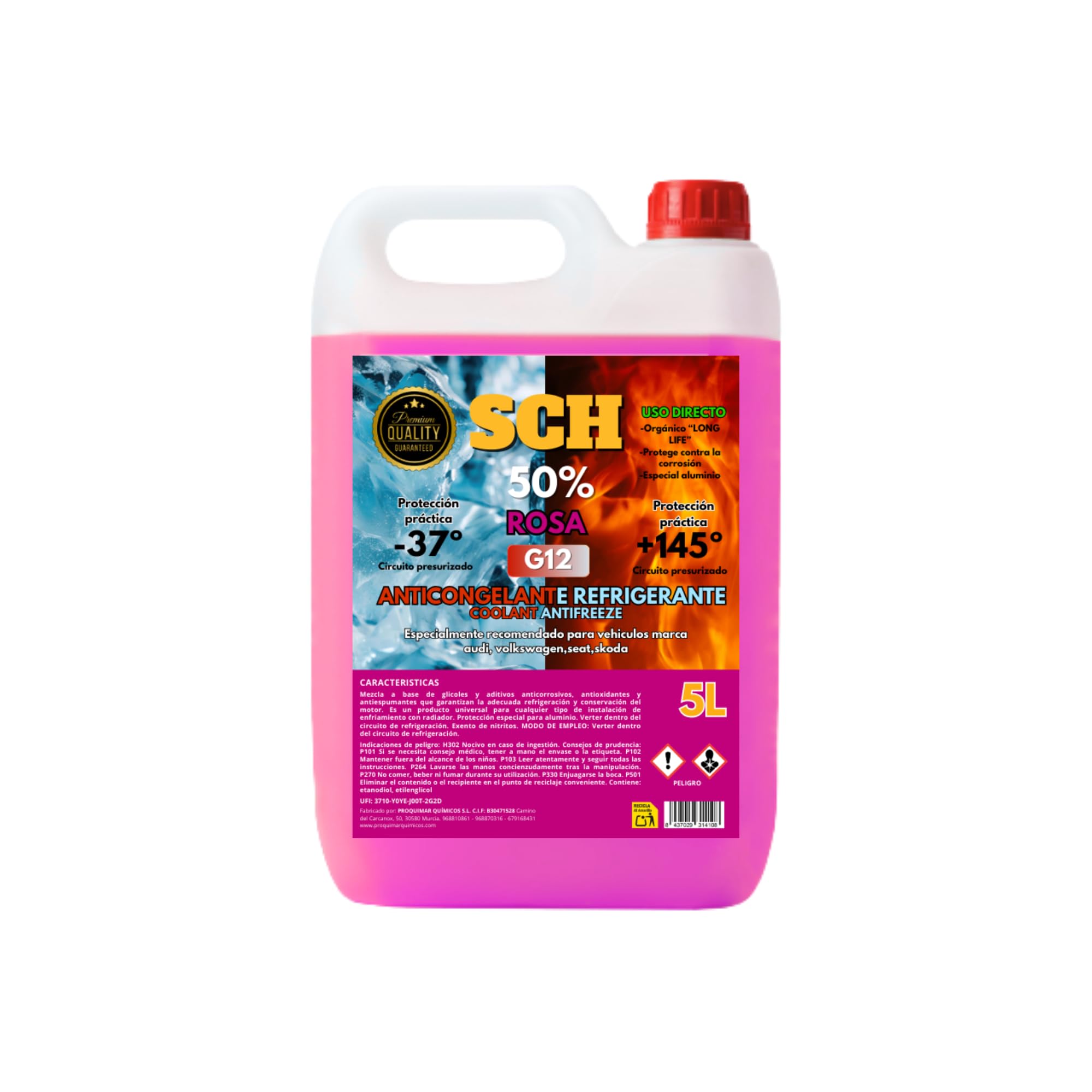 Proquimar Anticongelante 50% (-37ºC) Color Verde Luminoso. Garrafa de 5 litros — view 9