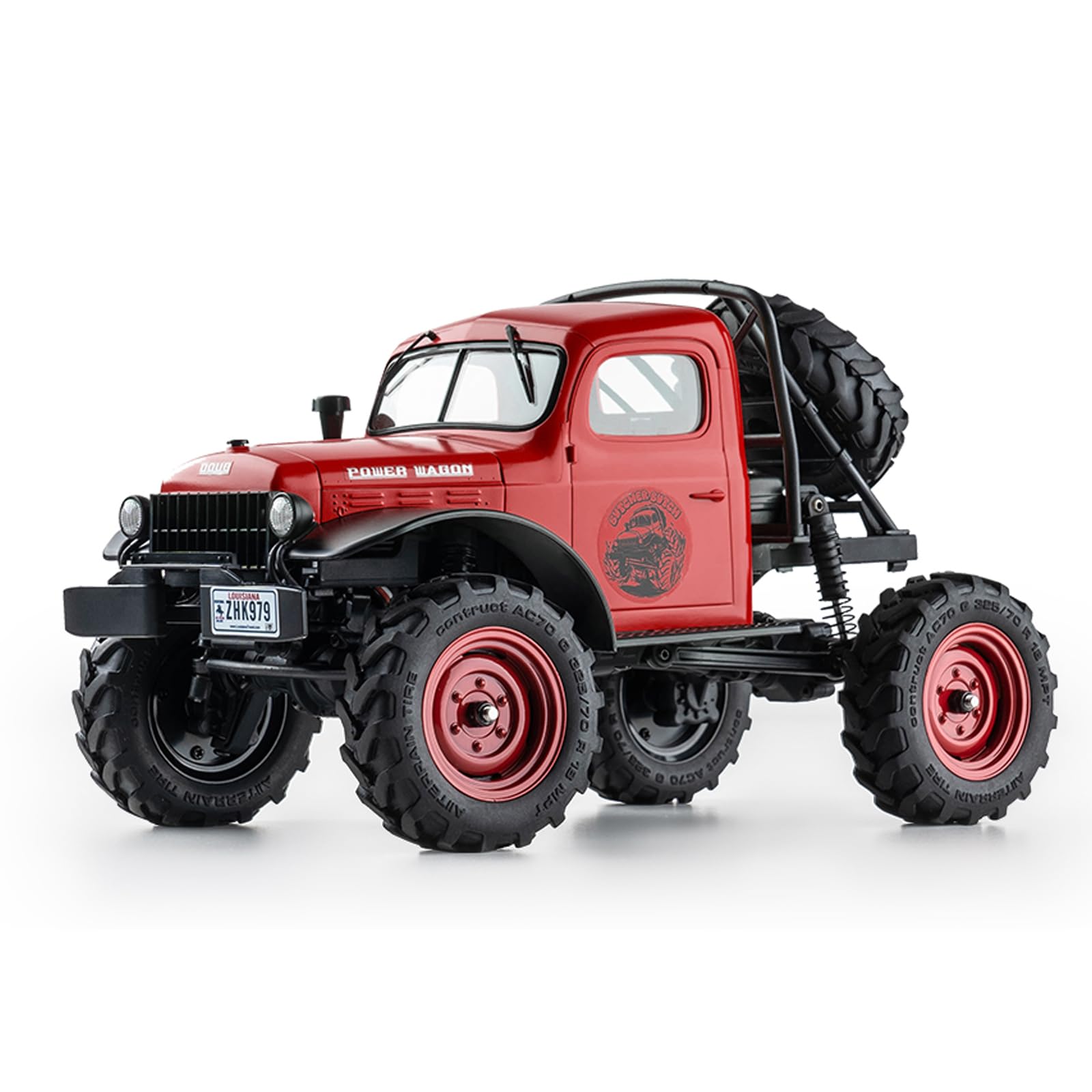 EAZYRC FMS FCX 1/24 RC Truck RTR, 4x4 RC Crawler for Sandland Desert Dirt Road for Men Boys with Battery, LED Light,Transmission and USB Charger (RED)