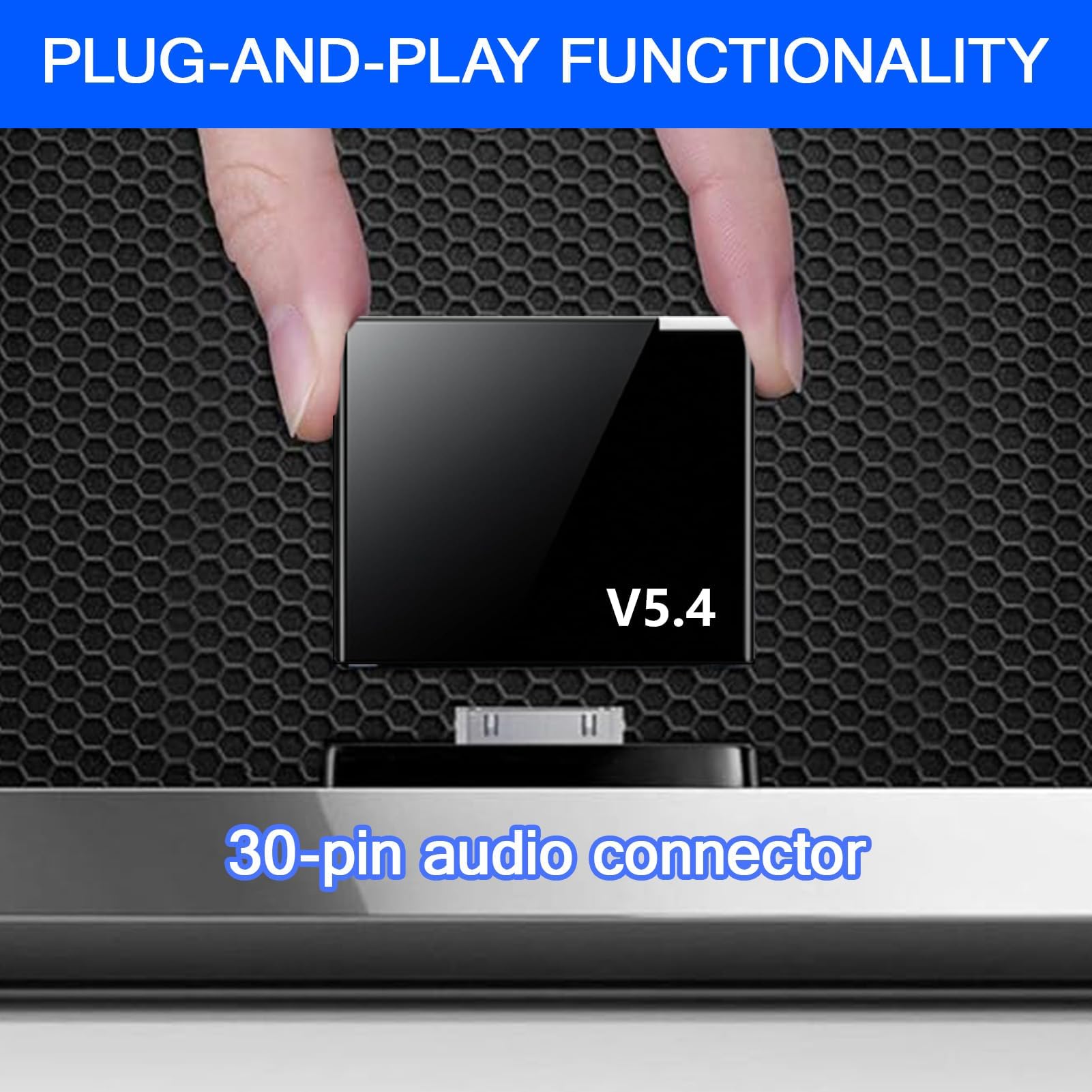 30-pinowy adapter Bluetooth 5.4 do Bose SoundDock, przenośny mini odbiornik muzyczny do iPhone'a/iPoda, 30-pinowe stacje dokujące do odtwarzaczy muzycznych, nie nadaje się do samochodów ani motocykli