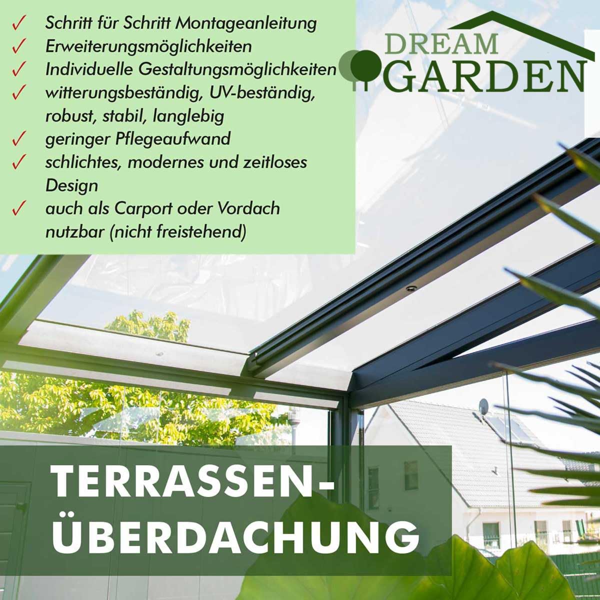 DreamGarden Türgriff Aluminium Anthrazit – Griff für Glasschiebewand & Glasschiebetür, stabiler Alu Griff für Schiebetüren im Garten, Wintergarten & Terrasse, für 10mm Glas