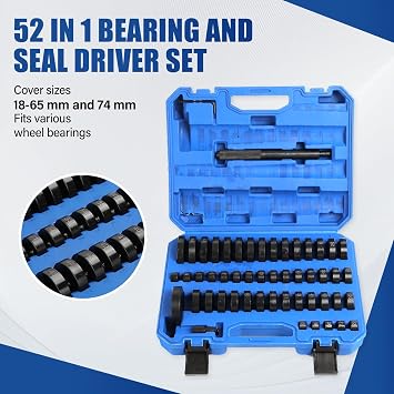Yonligonju 52 - in - 1 Custom Bushing Driver Kit,Ideal for Transmission Bushing Removal, Wheel Axle Bearing Race & Seal Installation (Blue)