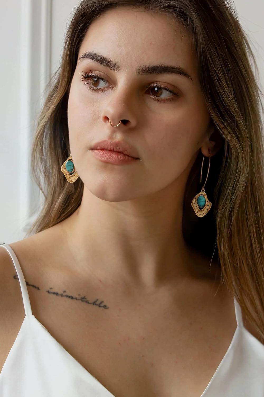 SOFYBJA Dainty 18K Gold Plated Disc Ball Triangle Sunburst Drop Earrings Long Dangle Lightweight Handmade Earrings Jewelry - Image 5