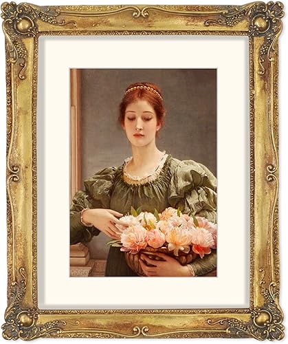 SIMON'S SHOP Portarretratos de 11 x 14 pulgadas con paspartú para fotos de 8 x 10 pulgadas, marcos de fotos dorados vintage de 11 x 14 pulgadas con