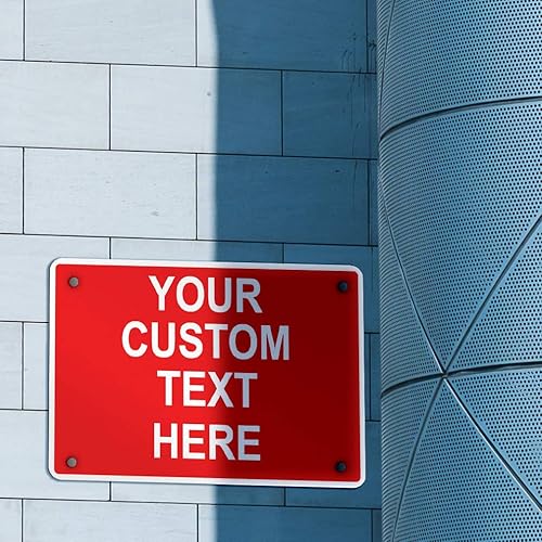 Miniatura 43 de Cartel de aluminio resistente a la intemperie de varios tamaños, personalizable con texto en inglés Regulación de Tráfico Negro/Blanco