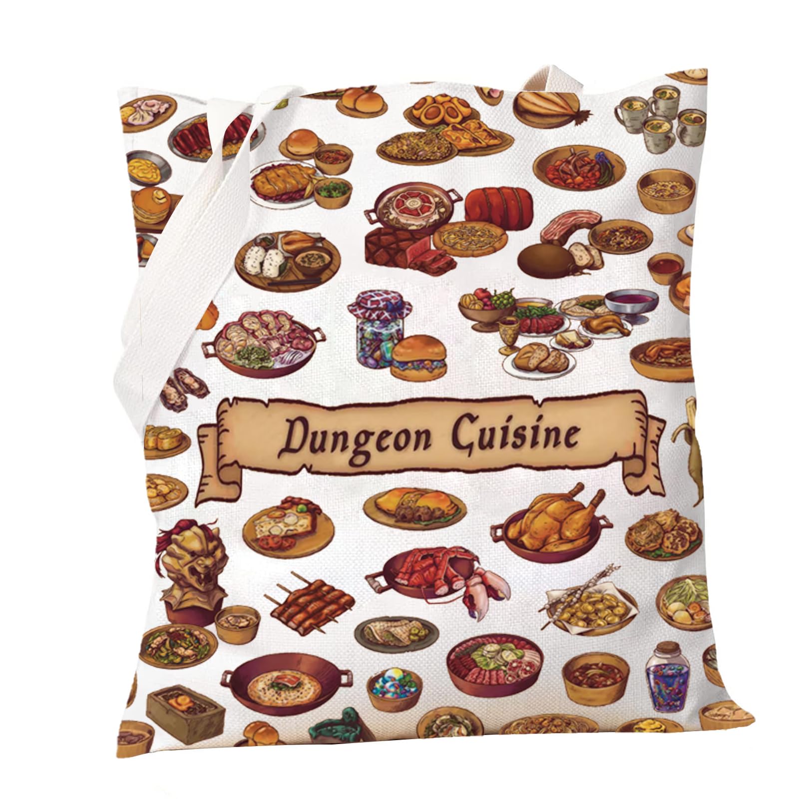 PXTIDY D Cuisine Canvas Tote Bag Anime Manga Inspired Gift D Game Reusable Grocery Bag Gamer Gift