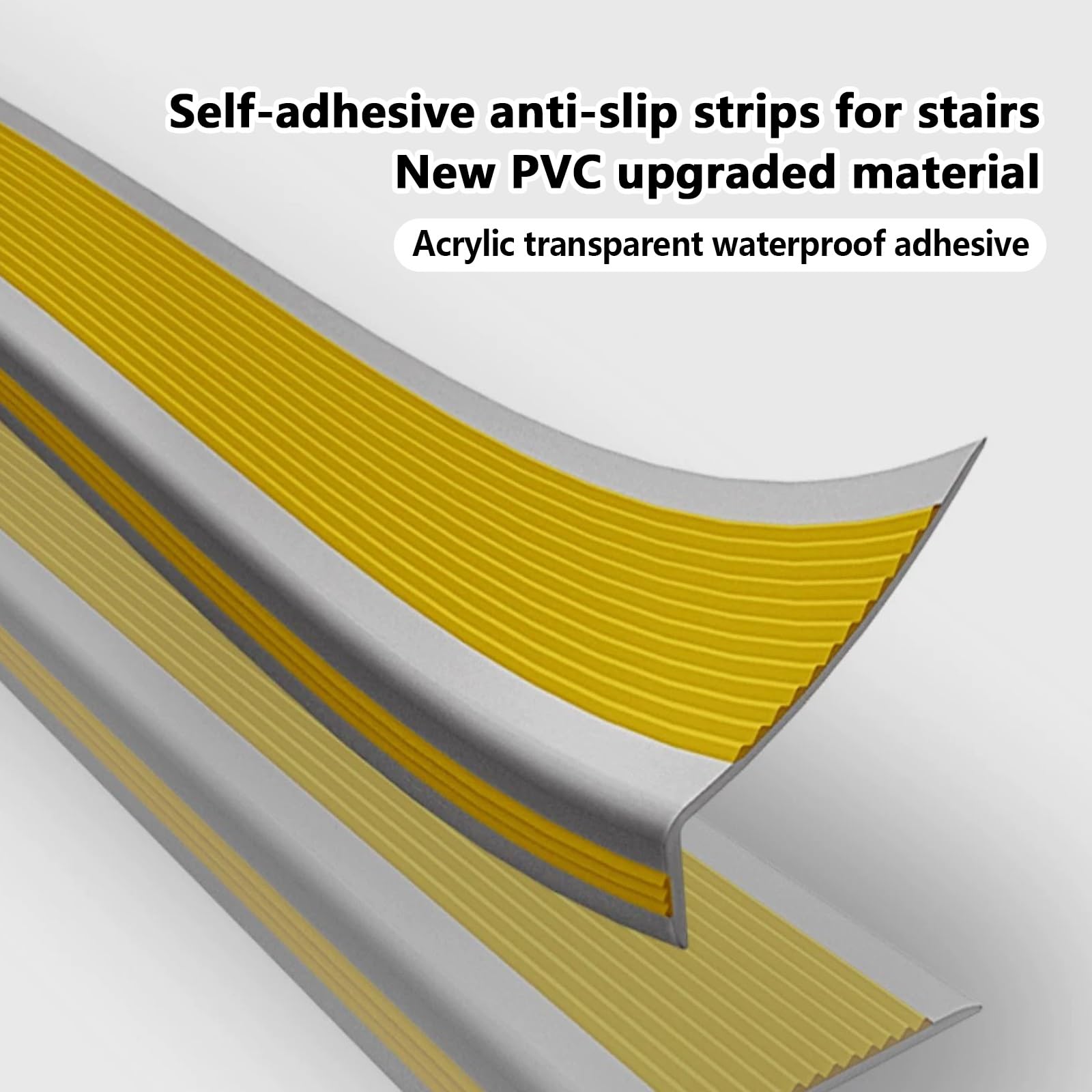 Anti-Rutsch Treppenkantenprofil - Selbstklebende Gummistufen Für Innen & Außen