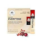 JUNG KWAN JANG Everytime Korean Red Ginseng Extract 2,000mg - Vegan Energy Drink Liquid Stick Supplements with Propolis - No Caffeine, No Gluten, Non-GMO 0.34 fl oz, 10EA (Pack of 6)