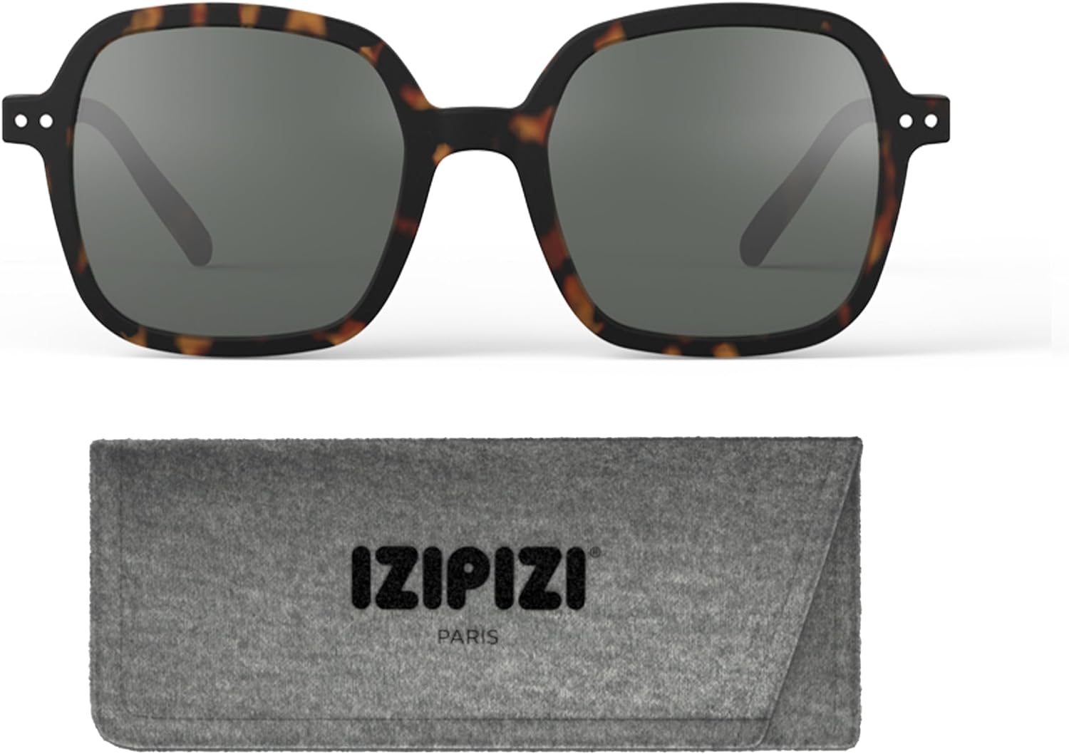 IZIPIZI SUN # OFFICE Square Sunglasses For Men & Women, 100% UV Protection Anti-Scratch Grey Lenses