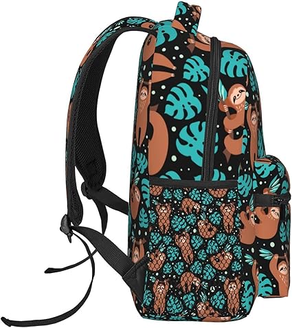Mochila Escolar Con Diseño De Perezoso Lindo Para Niñas, Niños Y Adolescentes, Patrón 2, Mediana, Classic