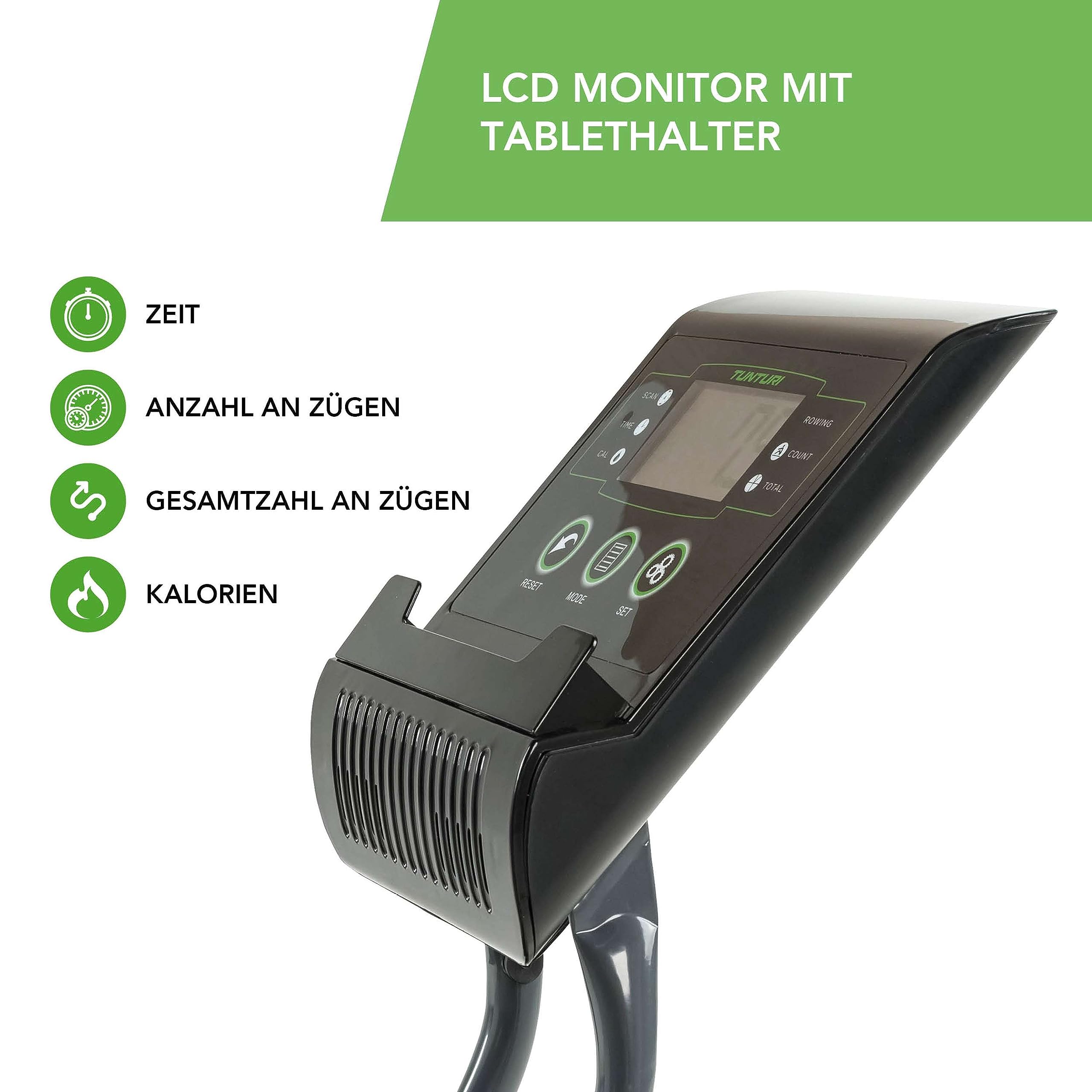 Tunturi Cardio Fit R30 Rudergerät für Zuhause/Rudermaschine/Rower/Heimtrainer mit Magnetbremssystem/klappbar und platzsparend