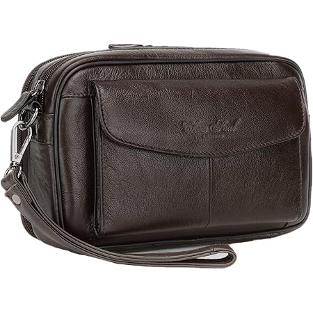 Amazon Meigardass クラッチバッグ メンズ セカンドバッグ 本革 レザー 人気 クラッチ バッグ シンプル 軽量 大容量 茶色 Meigardass クラッチ セカンドバッグ