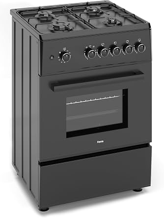 Ferre F6TS40G2-BL 60cm Freestanding Gas Cooker - Matte Black [Energy Class A]