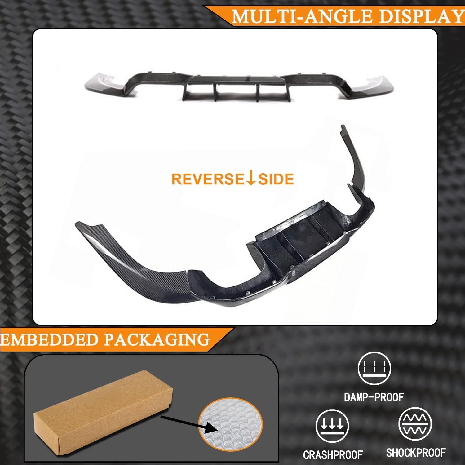 Carbon Fiber Rear Bumper Diffuser for BMW 2 Series F87 M2 Coupe 2016-2020 Lower Bumper Lip Spoiler Body Kit Factory Outlet