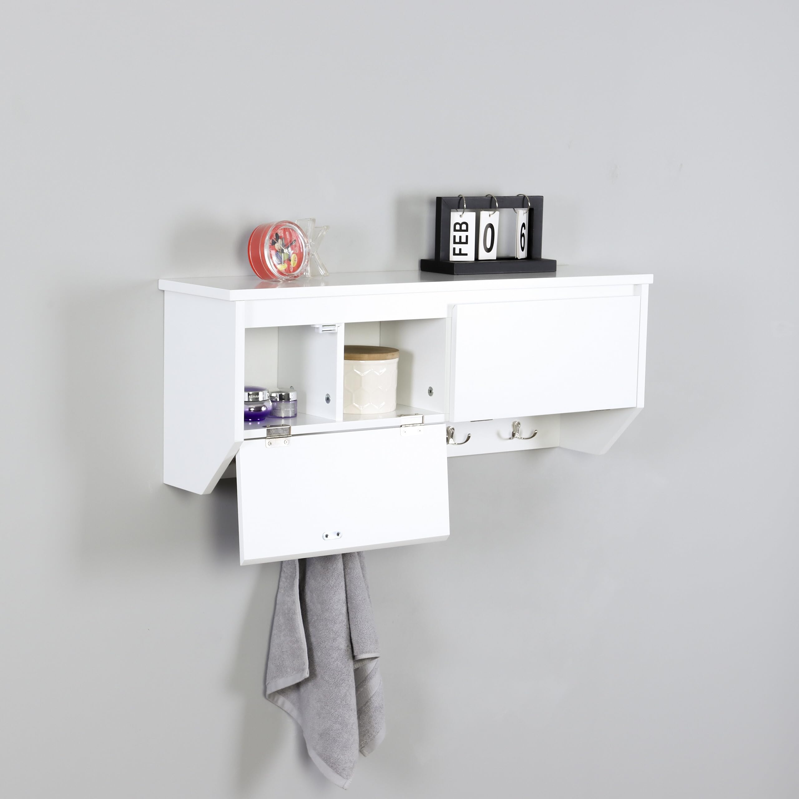 Relaxdays Appendiabiti da Parete, 5 Ganci, LxAxP: 30x78x20 cm, Moderno, scaffale per Ingresso
