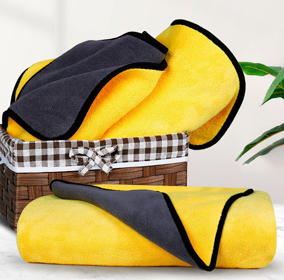 Hundehandtuch – 2 Stück großes Hunde-Badetuch, super saugfähige Mikrofaser-Strandtücher für schnell trocknende kleine, mittelgroße und große Hunde und Katzen, maschinenwaschbar, 140 x 69,8 cm,