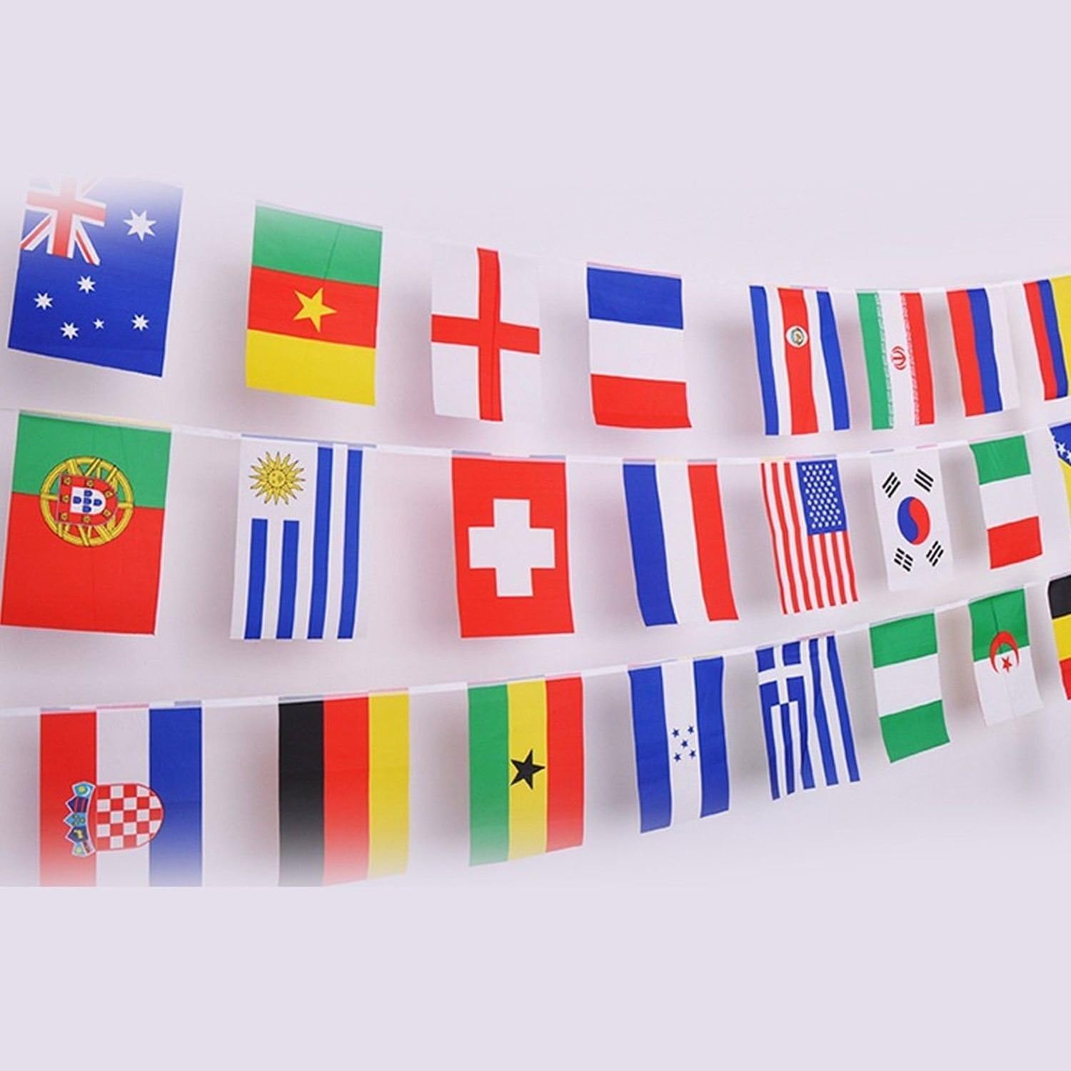 8.2'' x 5.5'' International String Flags Banners, Countries Flags Pennant Banner for Olympics,Grand Opening,Bar,Sports Clubs, Festival,Party Events Decorations (50 Countries Flags)