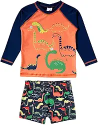 Conjunto Praia Infantil Proteção UV 50+ Dinossauros Marinho Tip Top