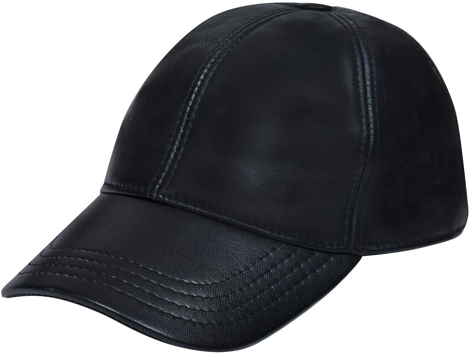 Men's and Women's Real Nappa Leather Adjustable Golf Snapback Plain Baseball Cap
