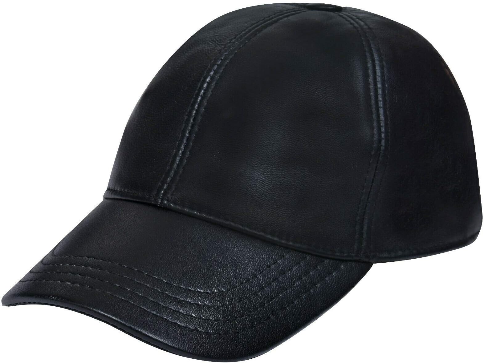 – Men's and Women's Real Nappa Leather Adjustable Golf Snapback Plain Baseball Cap