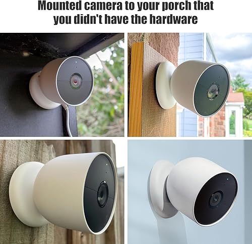 Miniatura 4 de Placa de montaje en pared para batería Google Nest Cam (exterior o interior), pieza de repuesto para collar de bloqueoanclajes de pared compatibles