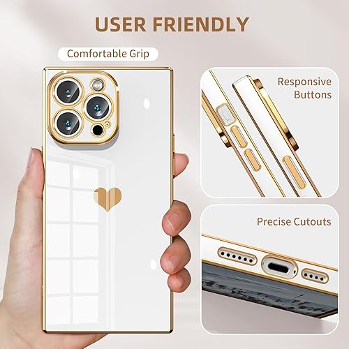 Miniatura 4 de Tzomsze - Funda para iPhone 12 Pro Max (6.7 in), diseño cuadrado estético, funda de silicona con protección completa de las lentes de la cámara,