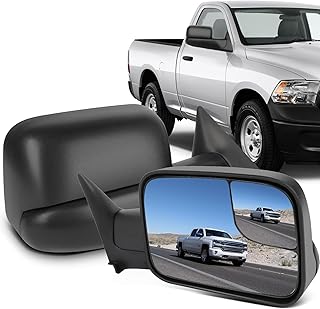 ECCPP Towing Mirrors Replacement fit for Dodge 94-01 for Ram 1500 94-02 for Ram 2500 3500 Pickup Truck Manual Towing Tow Mirrors Left Driver and Right Passenger Pair Set Fits 60177-78C Side Mirrors