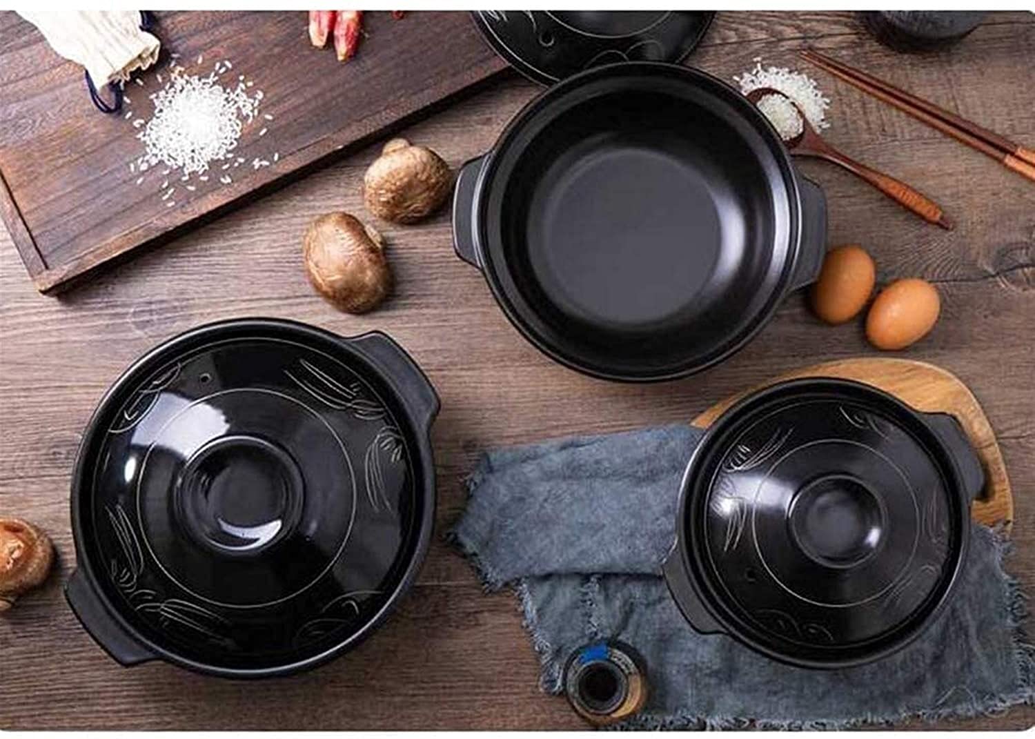 Casseruola Universale con Coperchio, casseruola in Ceramica, Ciotola in Pietra Ceramica Coreana con Coperchio, cuociriso in Terracotta, pentola per stufati deliziosi, Pen