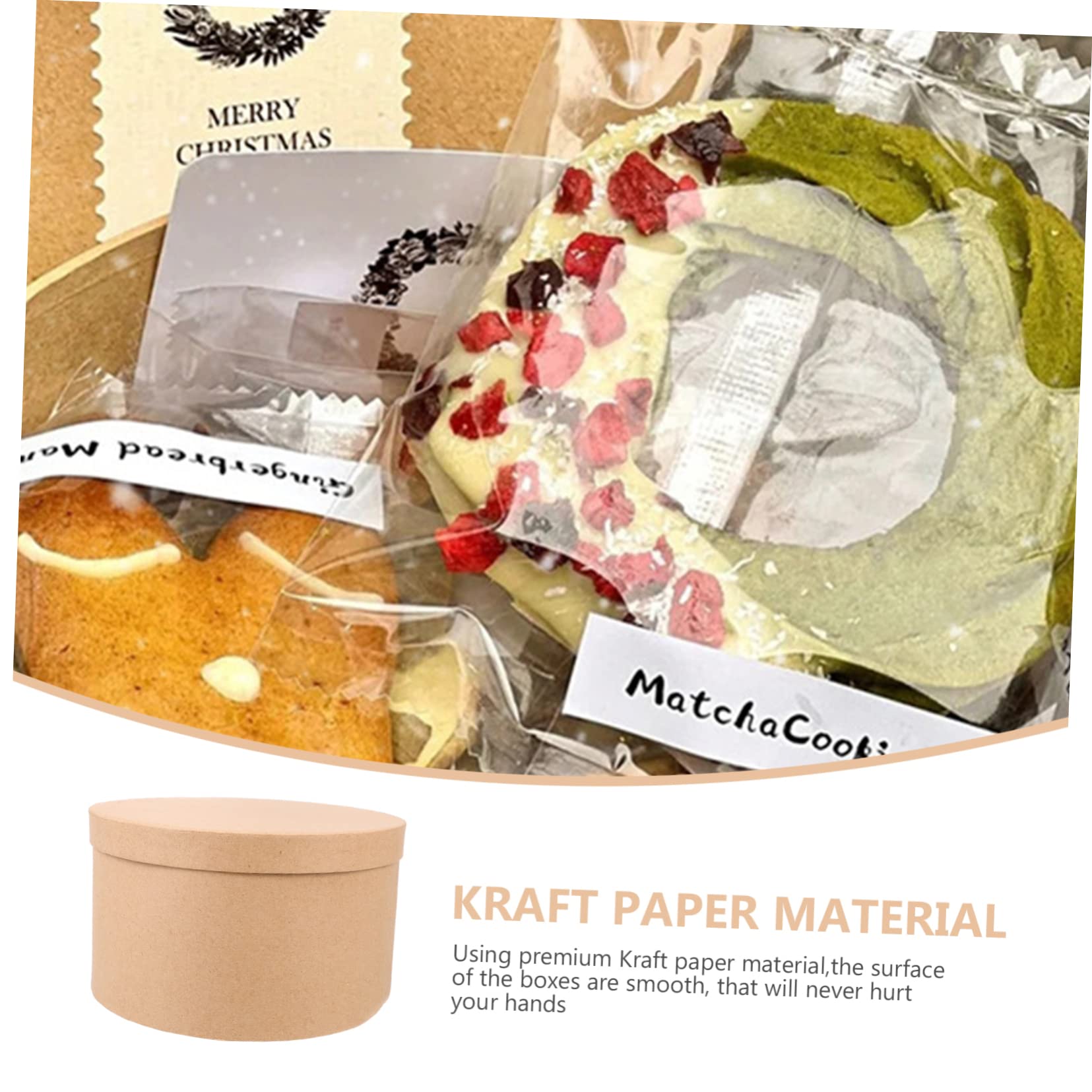 PartyKindom 4 Sets Ronde Taartdoos Ronde Kraftpapier Zoet