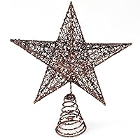 Vista 22 de BinaryABC Estrella para árbol de Navidad, adornos brillantes para decoración del árbol de Navidad, 7.9 in (negro)