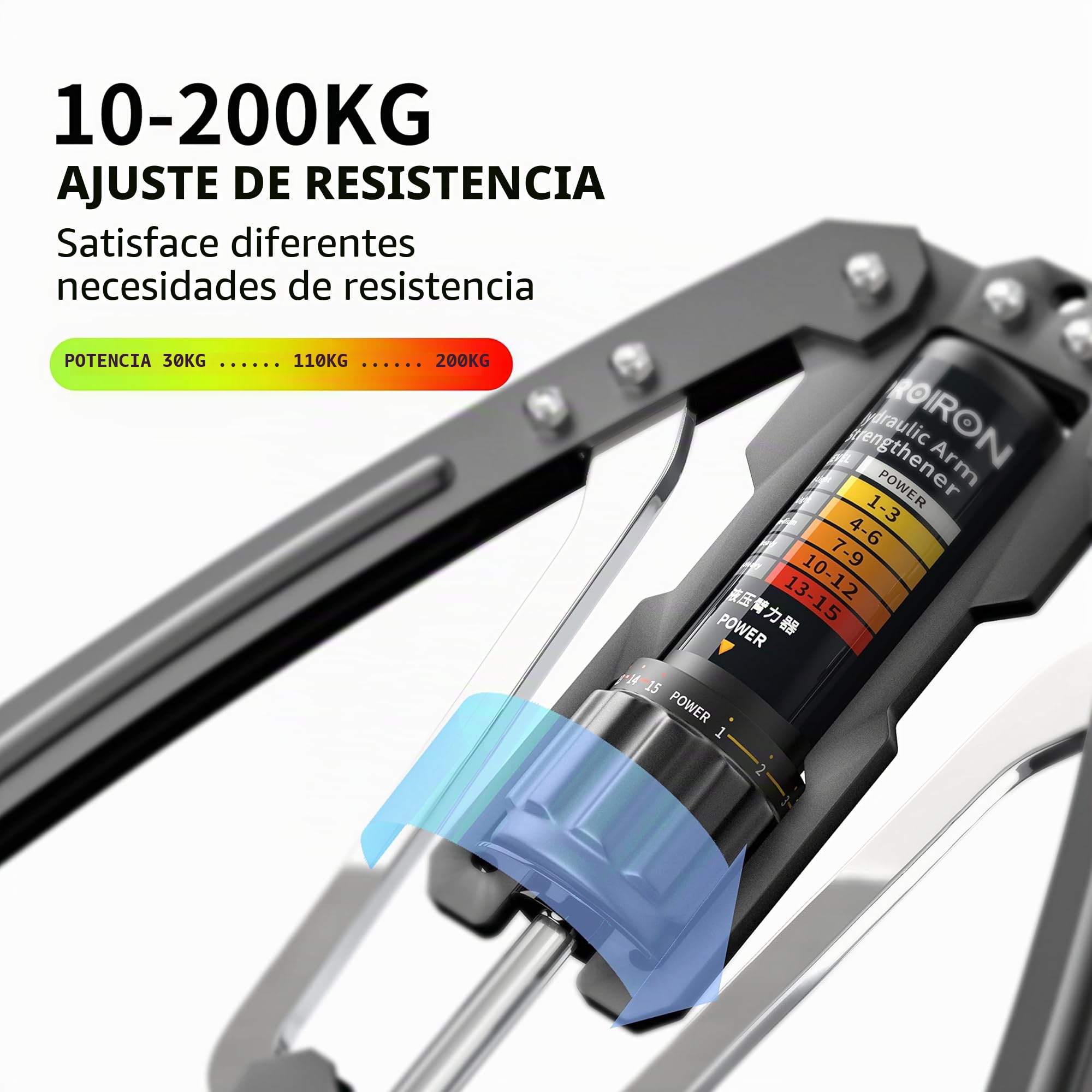 PROIRON Barra Twister de Potencia Hidráulica Ajustable 10-200 kg, Twister de Potencia Hidráulica para la Musculación de Pectorales, Hombros, Brazo y Espalda