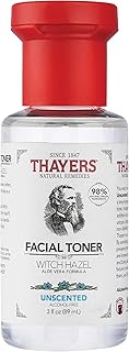 THAYERS Alcohol-Free Witch Hazel Facial Toner with Aloe Vera, Unscented, Trial Size, 3 Ounce