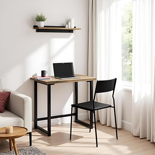 Miniatura 17 de Alaterre Furniture Pomona - Escritorio de estudio industrial de 48 pulgadas con parte superior de madera de pino maciza, 2 estantes abiertos y marco