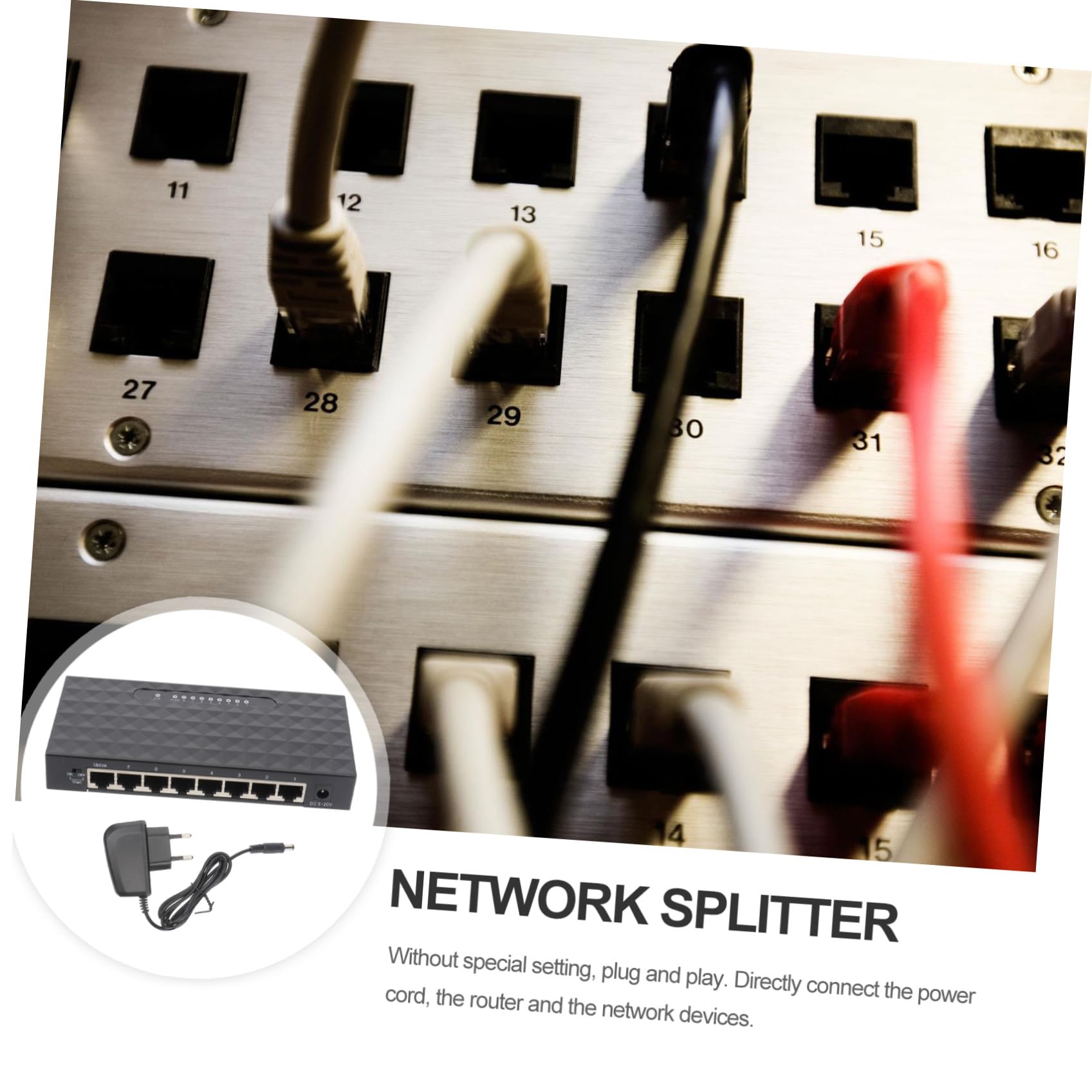Uonlytech 1pezzi Splitter di Rete Ethernet Porte Adattatore LAN da Mbps per Desktop Splitter di Rete Compatibile con Dispositivi Mbps