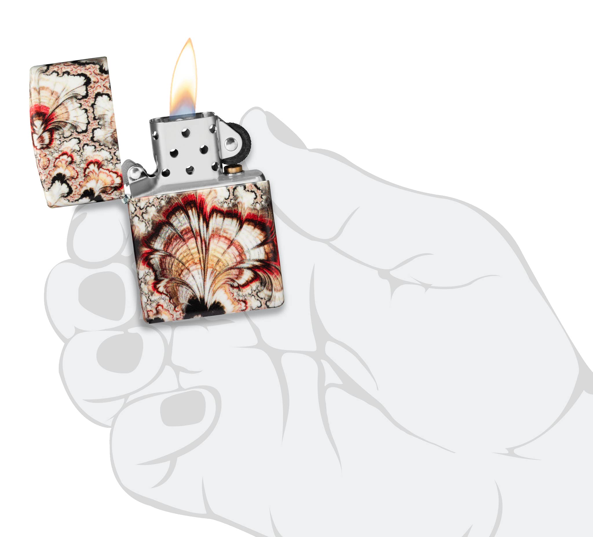 Zippo Sturmfeuerzeug - Mushroom, 540°, Color Image - Nachfüllbar - Wiederverwendbar - Windfestes Design - Geschenkbox - Made in USA
