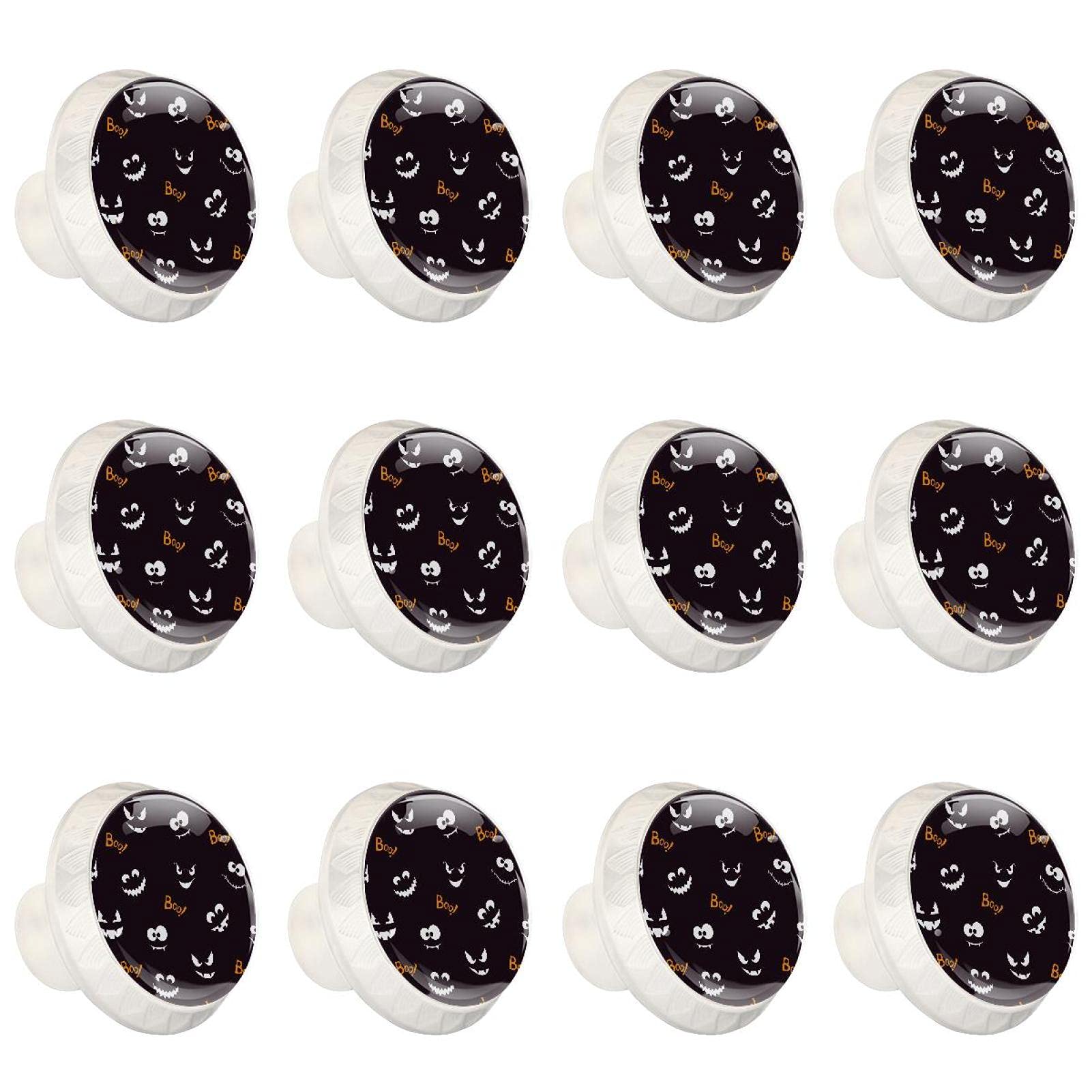 Boutons de cuisine ronds lot de 12 poignées pour tiroirs et armoire visage mignon