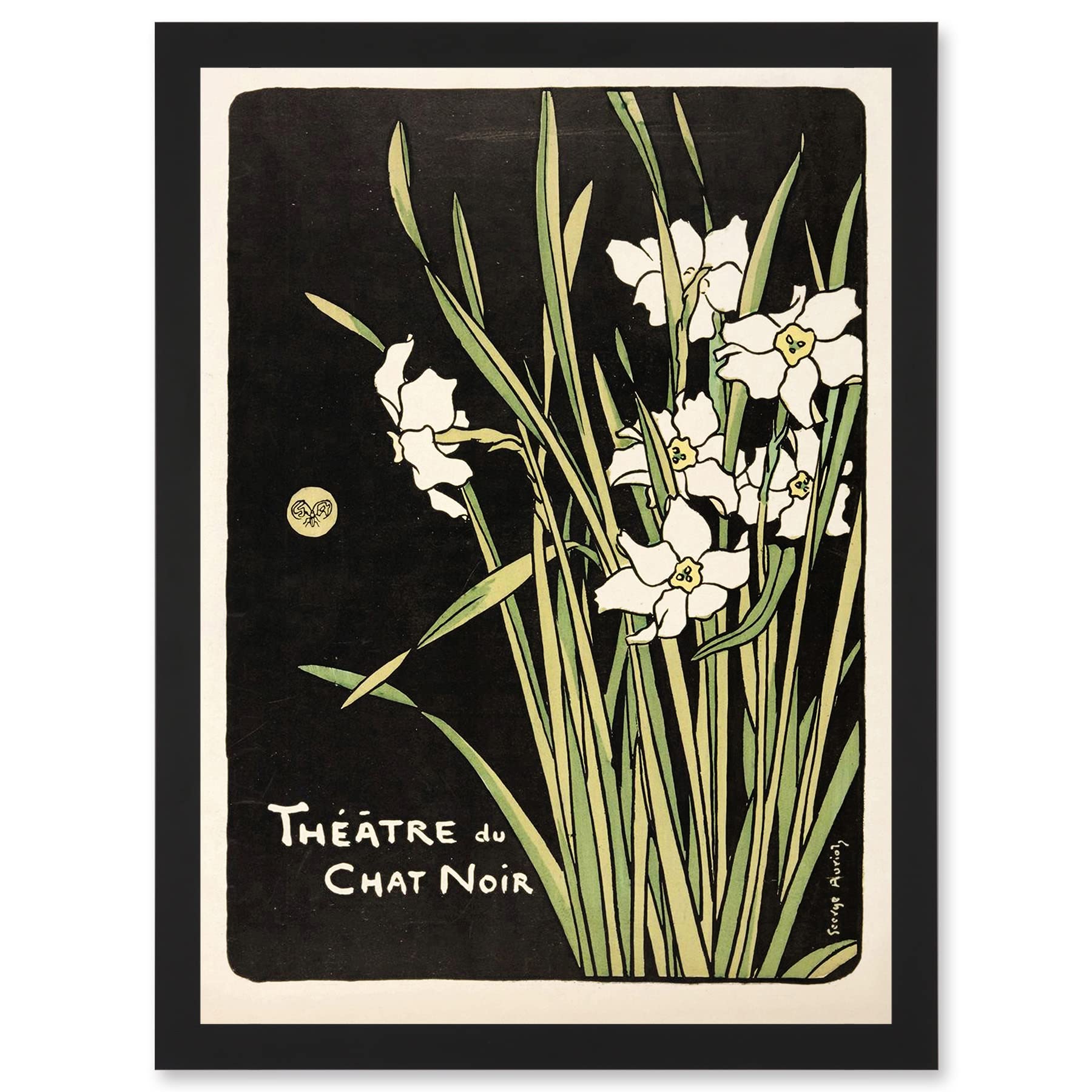 Wee Blue Coo Auriol Program Cover Theatre Chat Noir Vintage Advert Artwork Framed Wall Art Print A4