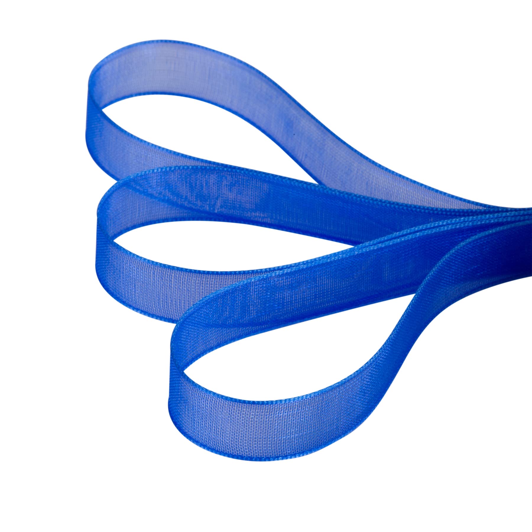 Ribbonitlux 9mm Sheer Organza Ribbon, Royal Shimmer Chiffon Ribbon 45M-Roll - Image 3
