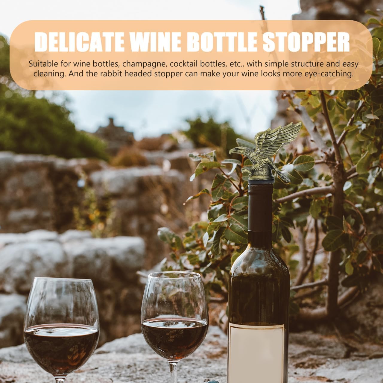 Toyvian Eagle Wine Pourer, Vintage Zinc Alloy Animal Bottle Spout Unique Liquor Aerator Dispenser for Home Bar Silver Head Wine Stopper Cool for Men Father’s Day