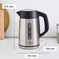 Bosch DesignLine TWK4P440 vezeték nélküli vízforraló 1,7L rozsdamentes acél 5