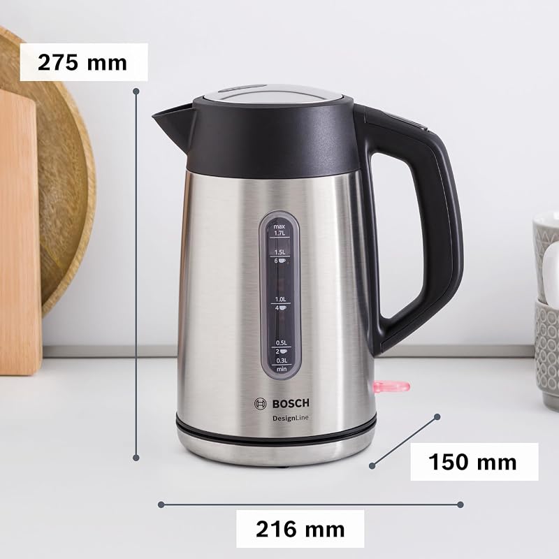 Bosch DesignLine TWK4P440 vezeték nélküli vízforraló 1,7L rozsdamentes acél