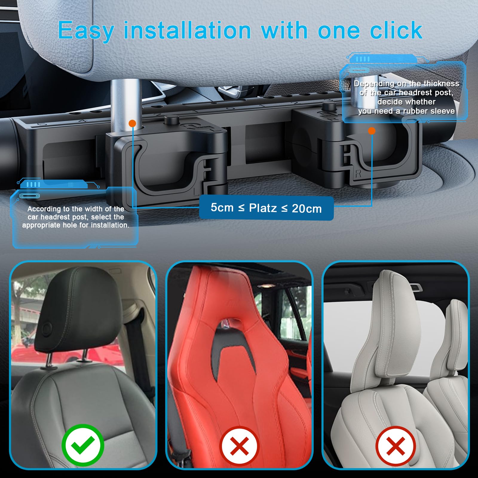 Cale-Tête Enfant pour Voiture Mémoire de Forme A13 Tissu Noir | Soutien Latéral Réglable et Amovible, Confortable Pour Enfants et Adultes, Aide à Maintenir la Tête Pendant les Trajets